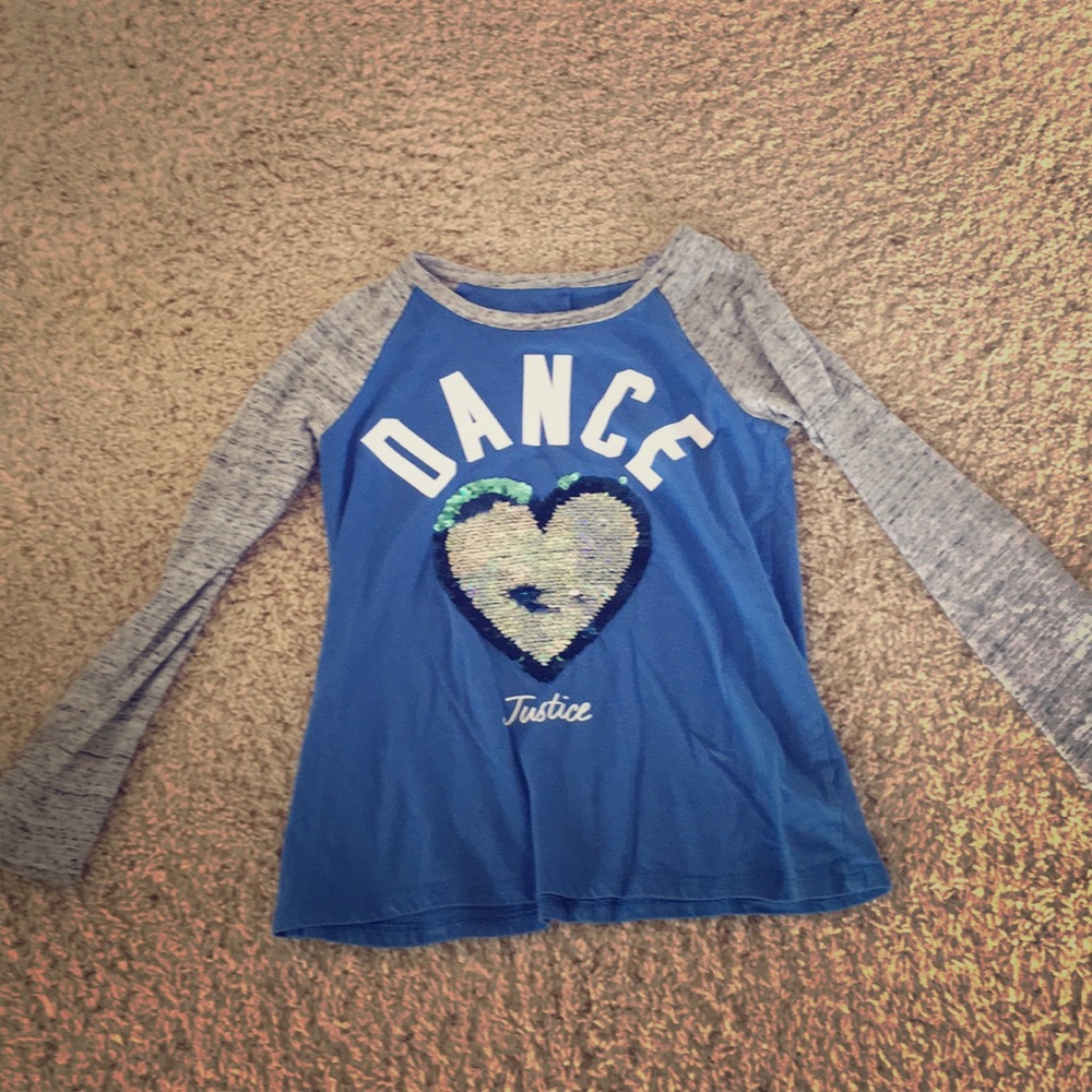Justice flip sequin dance logo shirt